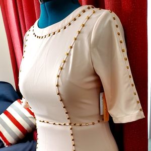 Gibson Latimer cream dress with stylish studs